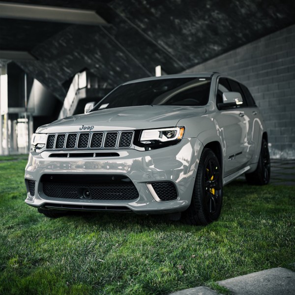 Jeep Trackhawk rental in Los Angeles in grey color
