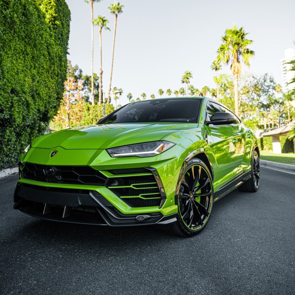 A Lamborghini Urus for rent.