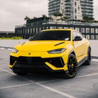 Lamborghini Urus yellow rental in Los Angeles