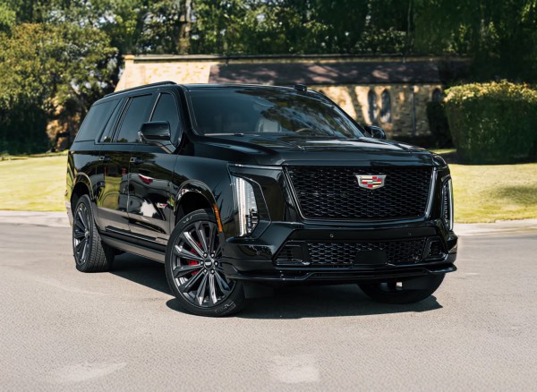 A Cadillac Escalade V for rent.