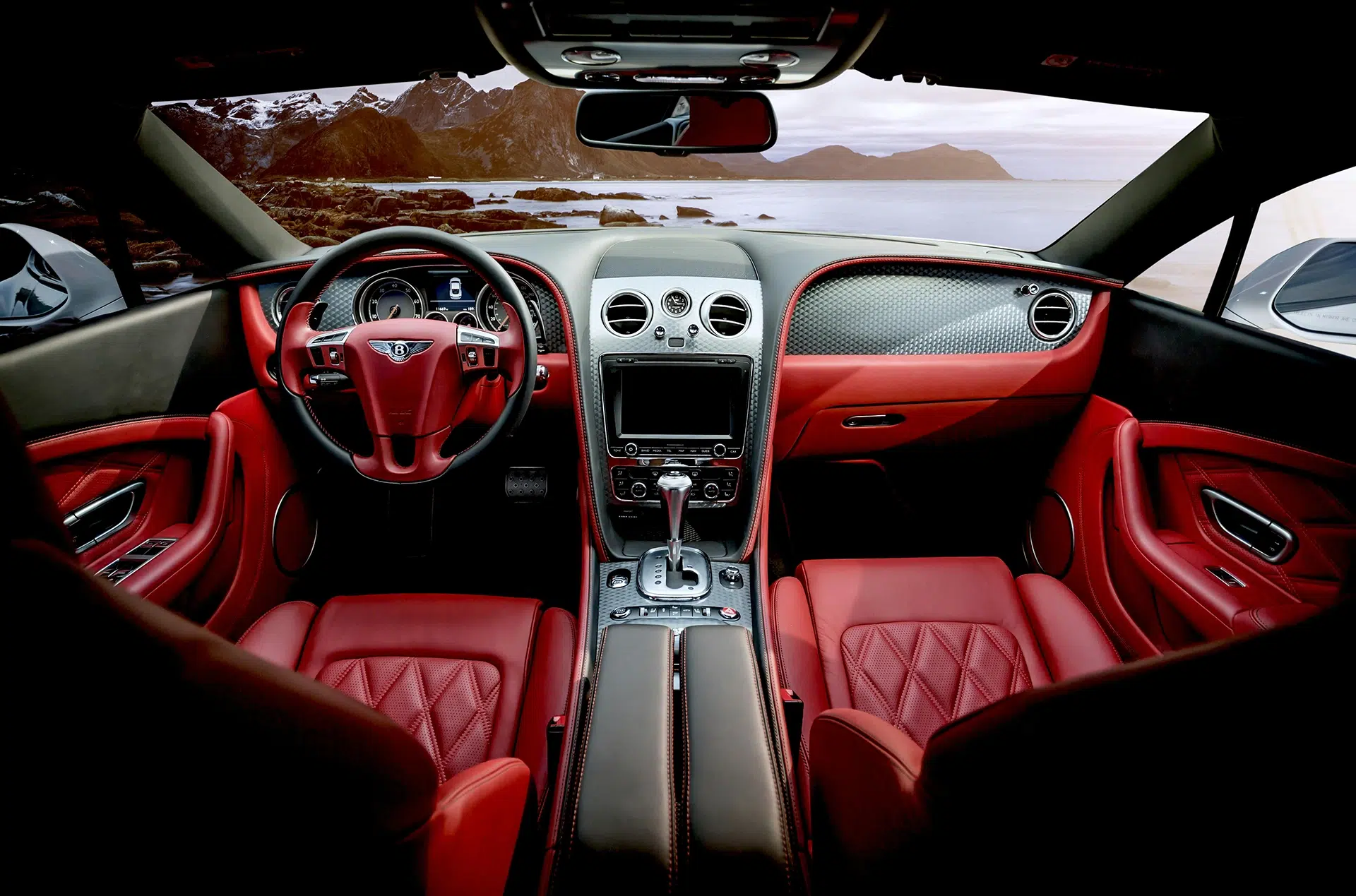 Interior of a luxury Bentley vehicle