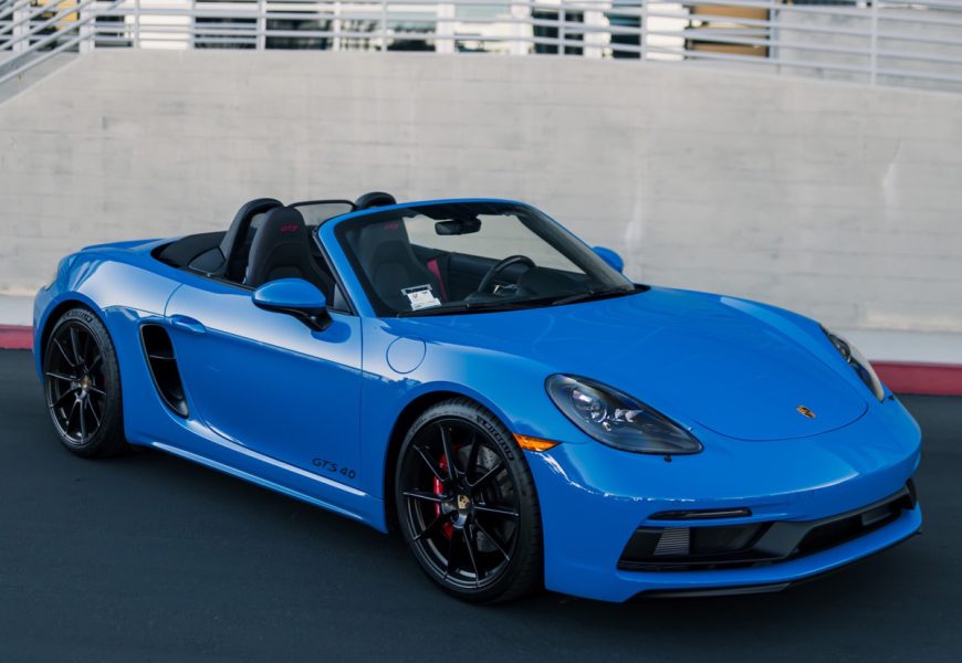 A Porsche 718 Boxster GTS for rent in Laguna Beach.