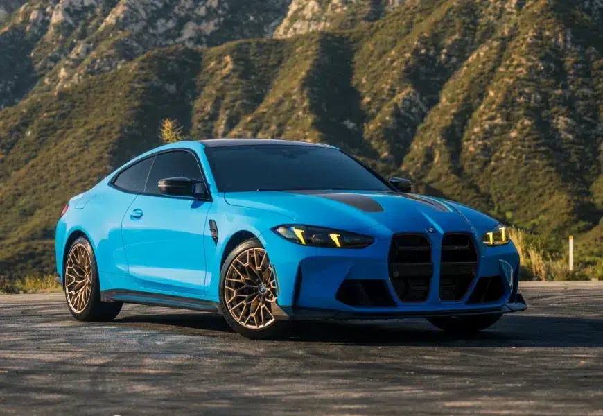 A BMW M4 CS for rent.