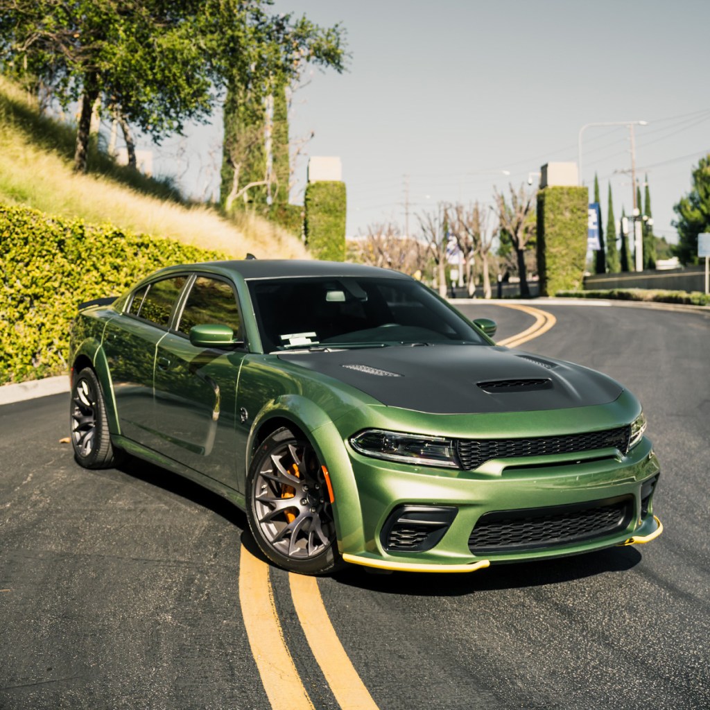 A Dodge Charger SRT Hellcat for rent.