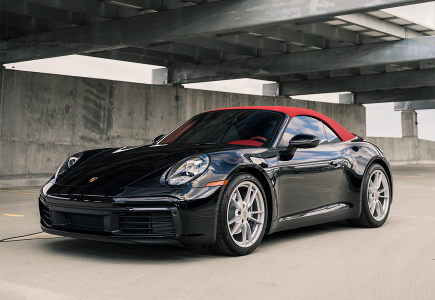 A Porsche 911 Carrera for rent in West Hollywood.