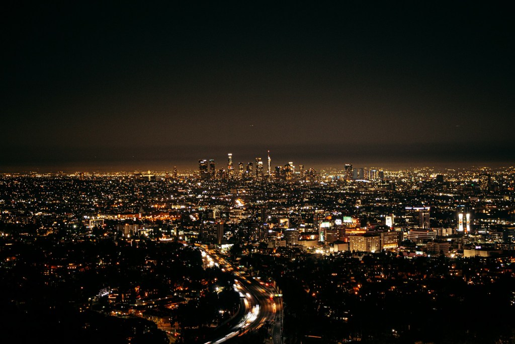 Mulholland Drive at night