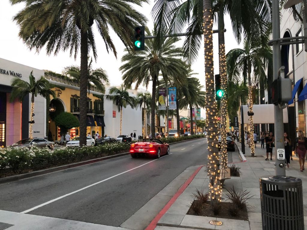 Rodeo Drive at dusk